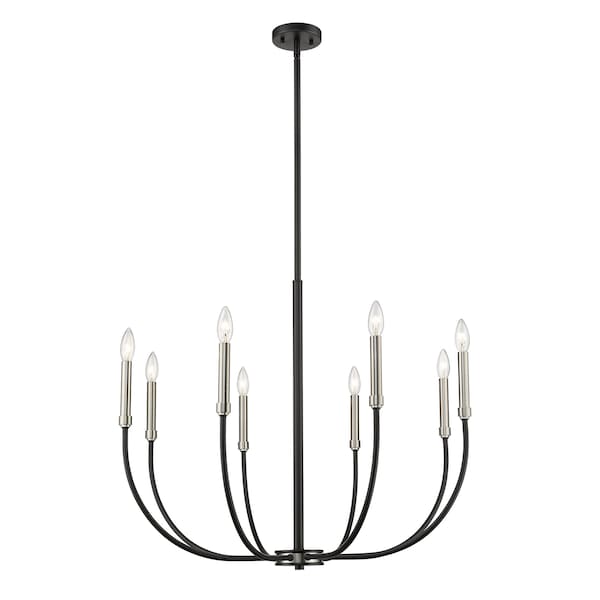Z-Lite Haylie 8 Light Chandelier, Matte Black 479-8MB-BN - main
